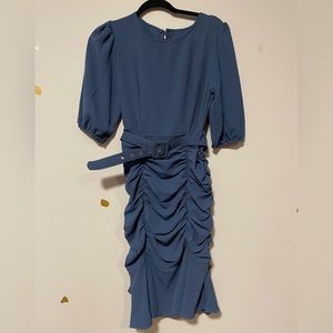 Blue dress with belt, size small